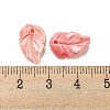 Synthetic Coral Dyed Leaf Charms CORA-Q034-02-01-3