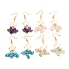 Star with Cluster Chip Beads Long Dangle Earrings EJEW-JE04686-1