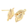 Brass Micro Pave Cubic Zirconia Stud Earring Findings KK-U015-05G-2