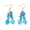Flower Natural Mixed Stone Dangle Earrings EJEW-JE06870-2