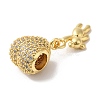 Rack Plating Brass Micro Pave Cubic Zirconia European Dangle Charms KK-R144-08G-2