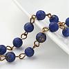 Handmade Natural Lapis Lazuli Beaded Chains AJEW-JB00229-01-1