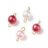 Glass Imitation Pearl Connector Charms PALLOY-JF01881-05-1