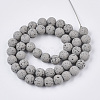 Spray Painted Natural Lava Rock Beads Strands G-N0324-D-02-2