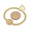 Brass Micro Pave Clear Cubic Zirconia Link Bracelets BJEW-Z082-03G-03-5