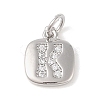 Rack Plating Brass Micro Pave CLear Cubic Zirconia Charms KK-E110-14P-K-1