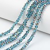 Electroplate Transparent Glass Beads Strands EGLA-A034-T6mm-R09-1