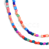 Opaque Spray Painted Glass Bead Strands GLAA-N047-05A-3