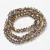 Electroplate Transparent Glass Beads Strands EGLA-A034-T6mm-O18-2