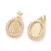 Brass Micro Pave Cubic Zirconia Pendants KK-I657-32G-B-2