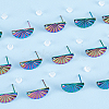 40Pcs Rainbow Color 304 Stainless Steel Stud Earring Findings EJEW-AR0001-02-4