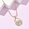 304 Stainless Steel Micro Pave Clear Cubic Zirconia Pendant Necklaces for Women NJEW-Z103-01G-05-2