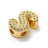 Brass Micro Pave Clear Cubic Zirconia Charms ZIRC-C009-01G-S-2