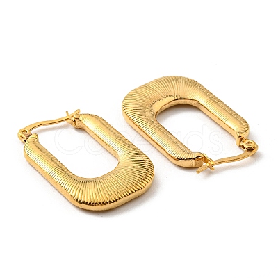 Iron Plating(IP) 304 Stainless Steel Rectangle Hoop Earrings for Women EJEW-F319-01G-1