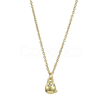 Cat Shaped Alloy Enamel Pendant Necklace NJEW-JN04613-02-1