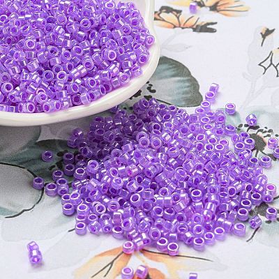 Electroplate Transparent Glass Seed Beads SEED-S042-16A-03-1
