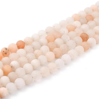 Natural Pink Aventurine Beads Strands X-G-Q462-6mm-13-1