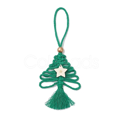 3Pcs Cotton Christmas Trees Pendant Decoration HJEW-JM03830-1