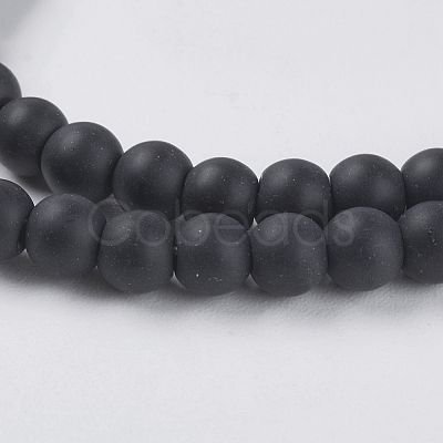 Synthetic Black Stone Beads Strands G-G508-6-1