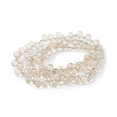 Transparent Electroplate Glass Beads Strands EGLA-F152B-PL03-1