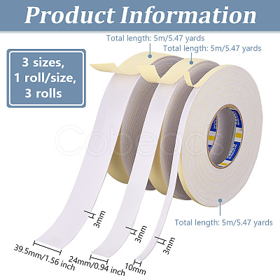 3 Rolls 3 Style 5M EVA Foam Adhesive Tapes TOOL-OC0001-82-1