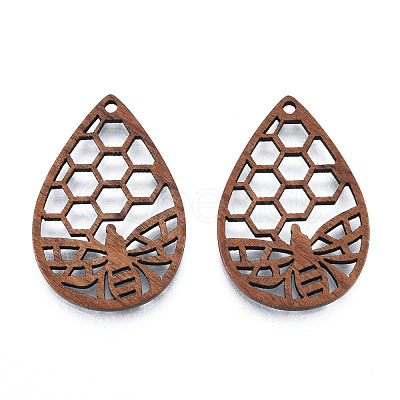 Natural Walnut Wood Pendants WOOD-N011-012-1