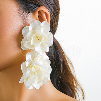 Valentine's Day Cloth Dangle Stud Earrings WG16D30-04-1
