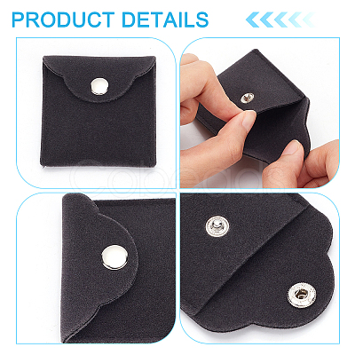 Square Velvet Jewelry Pouches ABAG-WH0012-05C-1