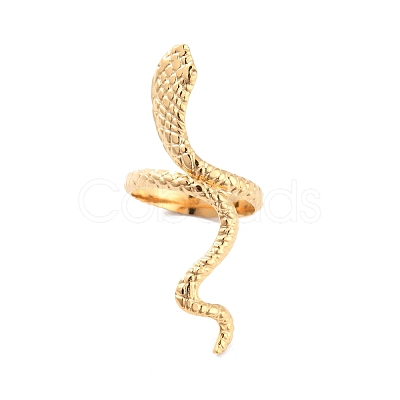 Ion Plating(IP) 304 Stainless Steel Snake Wrap Cuff Ring X-RJEW-L103-32G-1