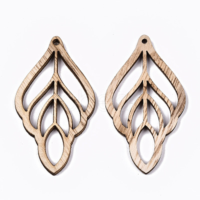 Unfinished Hollow Wood Big Pendants WOOD-N006-97-1