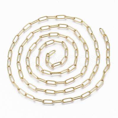PVD Vacuum Plating 304 Stainless Steel Paperclip Chains CHS-S006-JN957-2-1