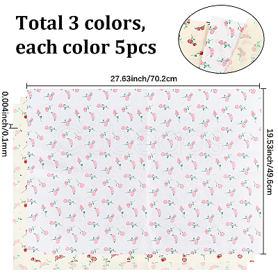 15Pcs 3 Colors Wrapping Paper DIY-SP0005-22-1