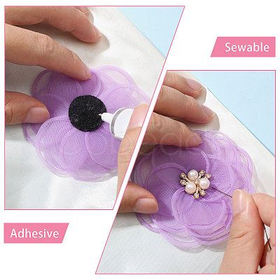 12Pcs 6 Colors Polyester Ornament Accessories DIY-CA0008-08A-1