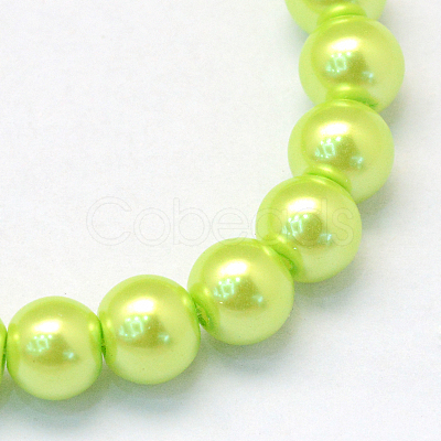 Baking Paint Pearlized Glass Pearl Round Bead Strands HY-Q003-6mm-66-1