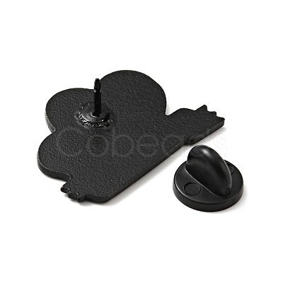 Skull with Heart Halloween Enamel Pin JEWB-G014-D03-1