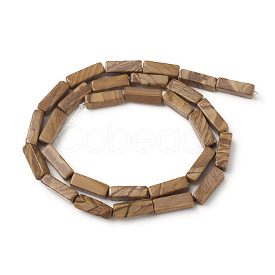 Natural Wood Lace Stone Beads Strands G-G837-09-1