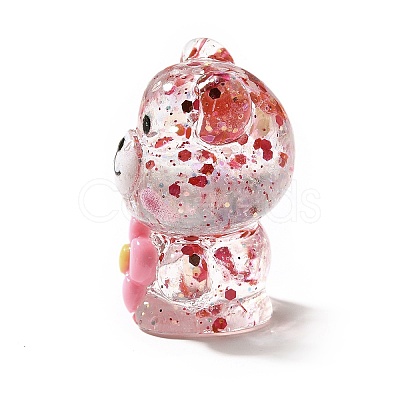 Transparent Resin Little Bear Ornament RESI-S015-01D-1