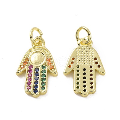 Brass Micro Pave Colorful Cubic Zirconia Pendant Cabochon Settings KK-E068-VF086-1