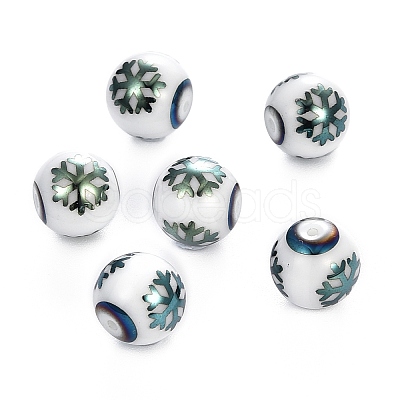 Christmas Opaque Glass Beads LS-EGLA-R113-01E-1