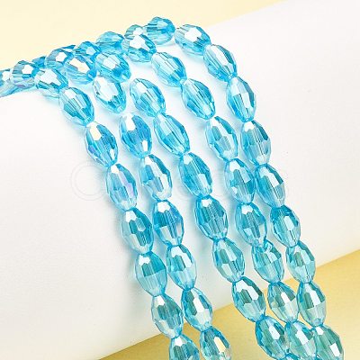 Electroplate Glass Beads Strands GC6X9MMC20Y-AB-1