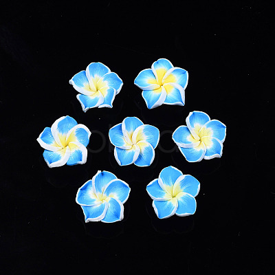Handmade Polymer Clay 3D Flower Plumeria Beads CLAY-Q192-15mm-05-1