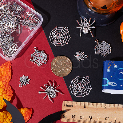 40Pcs 4 Style Tibetan Style Alloy Pendants TIBE-SC0001-85-1