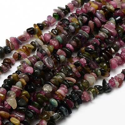 Natural Multicolor Tourmaline Nuggets Bead Strands G-L154-B-07-1