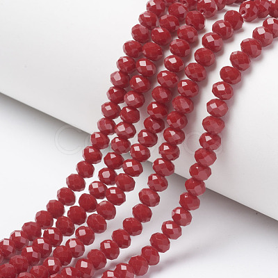 Opaque Solid Color Glass Beads Strands EGLA-A034-P4mm-D02-1