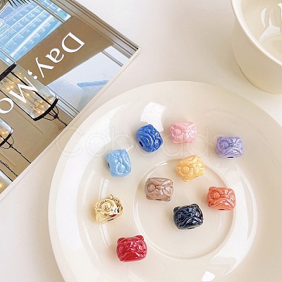 Opaque Acrylic Beads OACR-E028-01-1
