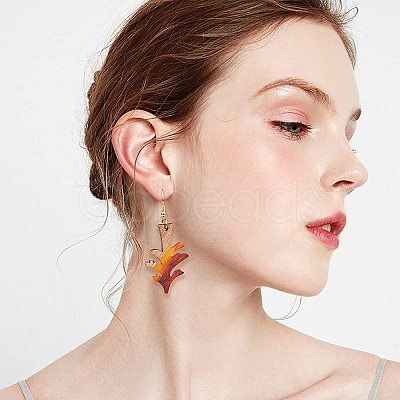 DIY Walnut Wooden Dangle Earring Making Kits DIY-OC0006-64-1