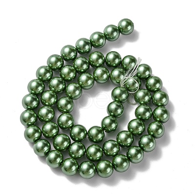 Eco-Friendly Dyed Glass Pearl Round Bead Strands HY-A002-8mm-RB074-1