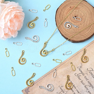 20 Sets 2 Style Alloy Hook and Eye Clasps FIND-YW0007-35-1
