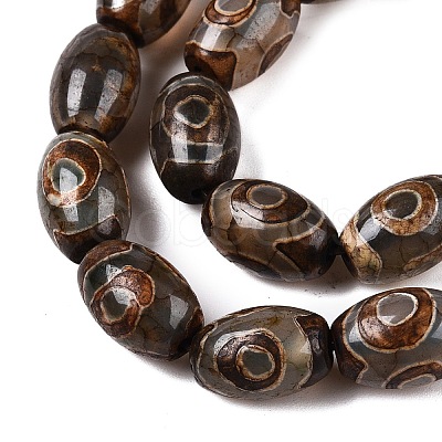 Natural Tibetan Agate 3-Eye Beads Strands G-T138-195A-1