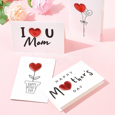 4Pcs 4 Styles Kraft Paper Greeting Cards AJEW-FS0001-29-1